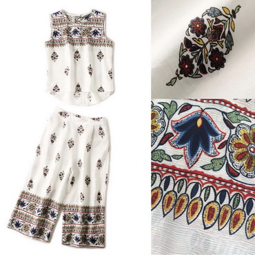 Lady Ribbon Online เสื้อผ้า ออนไลน์ ราคาส่ง NA17040716 🎉Normal Ally Present New collection bohemian style print set🎉 (เสื้อ + กางเกง)