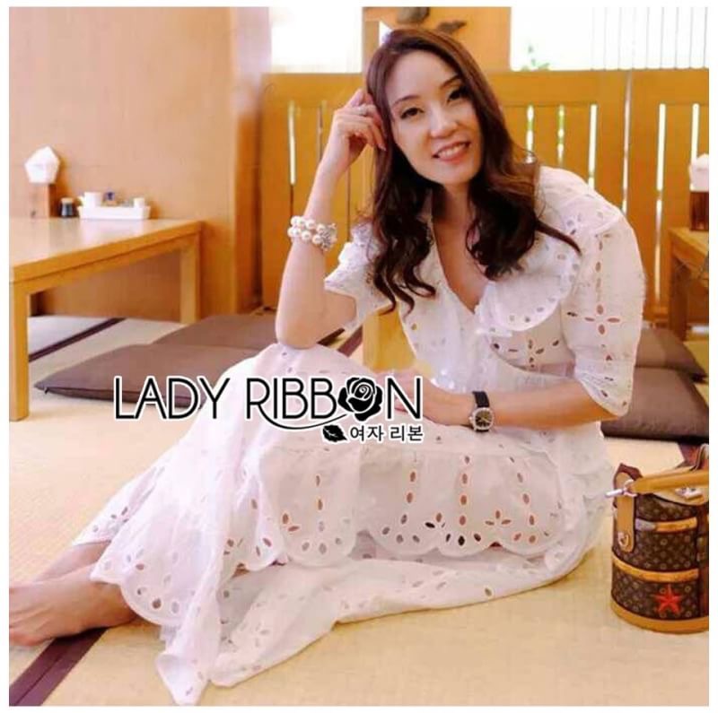 Long Dress เดรสยาวผ้าคอตตอนฉลุลาย