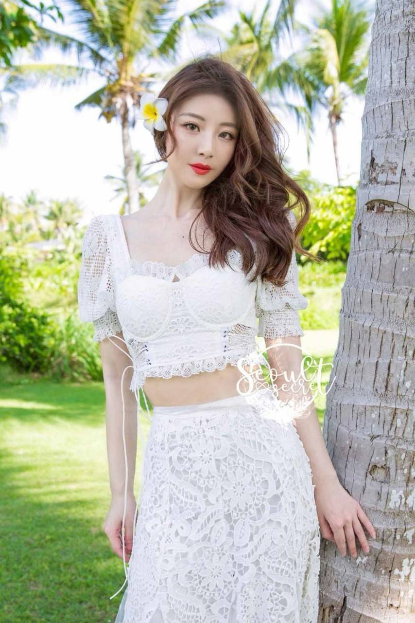เซ็ทกระโปรงตัวยาวลุคสาวสวยสไตล์เกาหลี