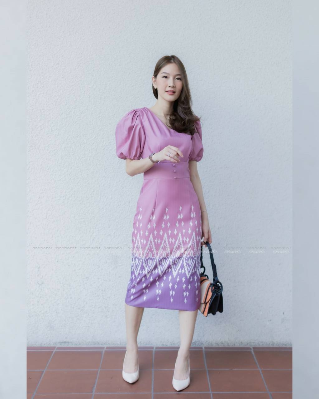 Dress ผ้าพิมพ์ลายไทย
