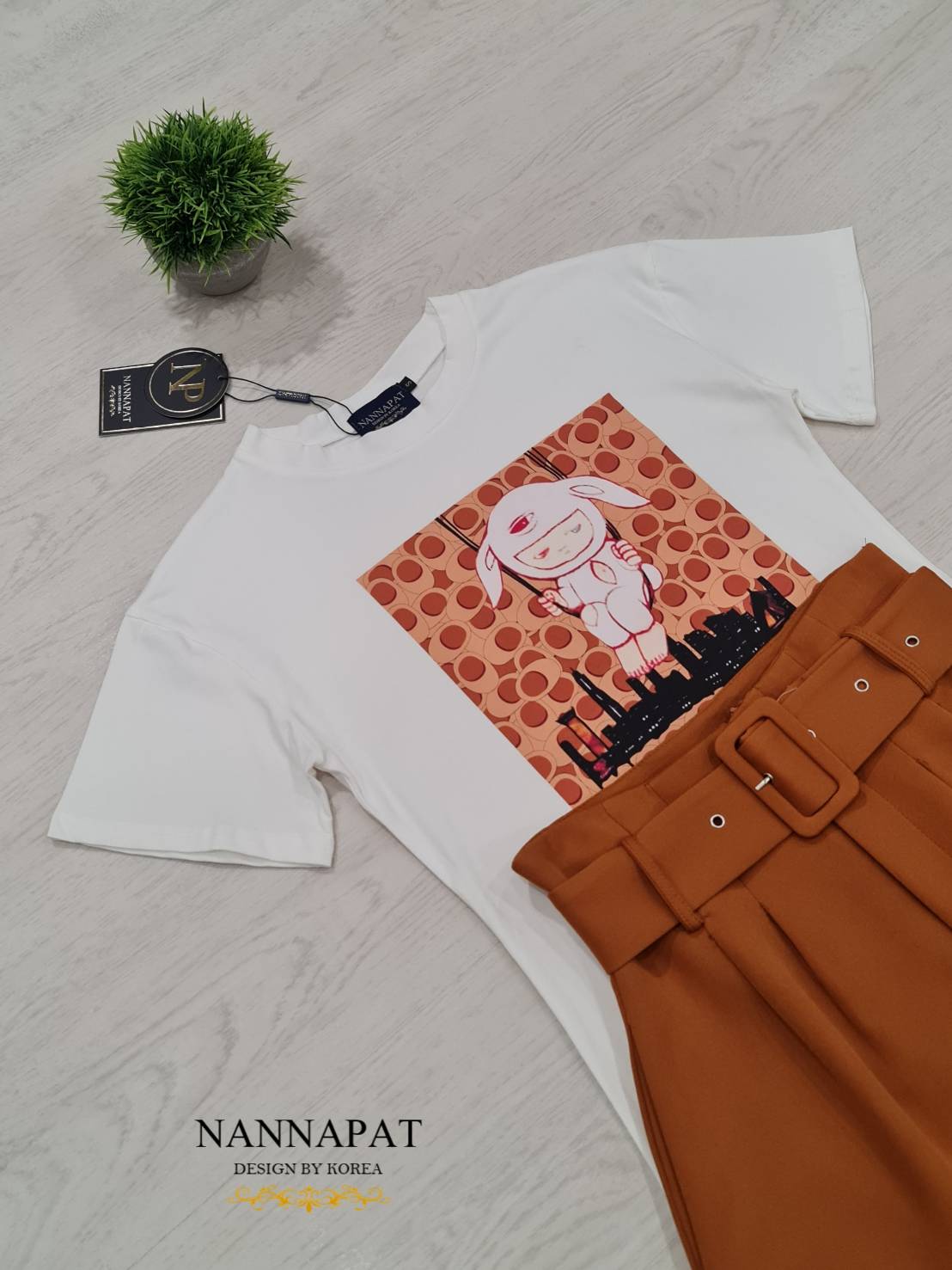 เสื้อยืดผ้าหนานุ่มใส่สบาย กางเกงจับจีบน่ารัก