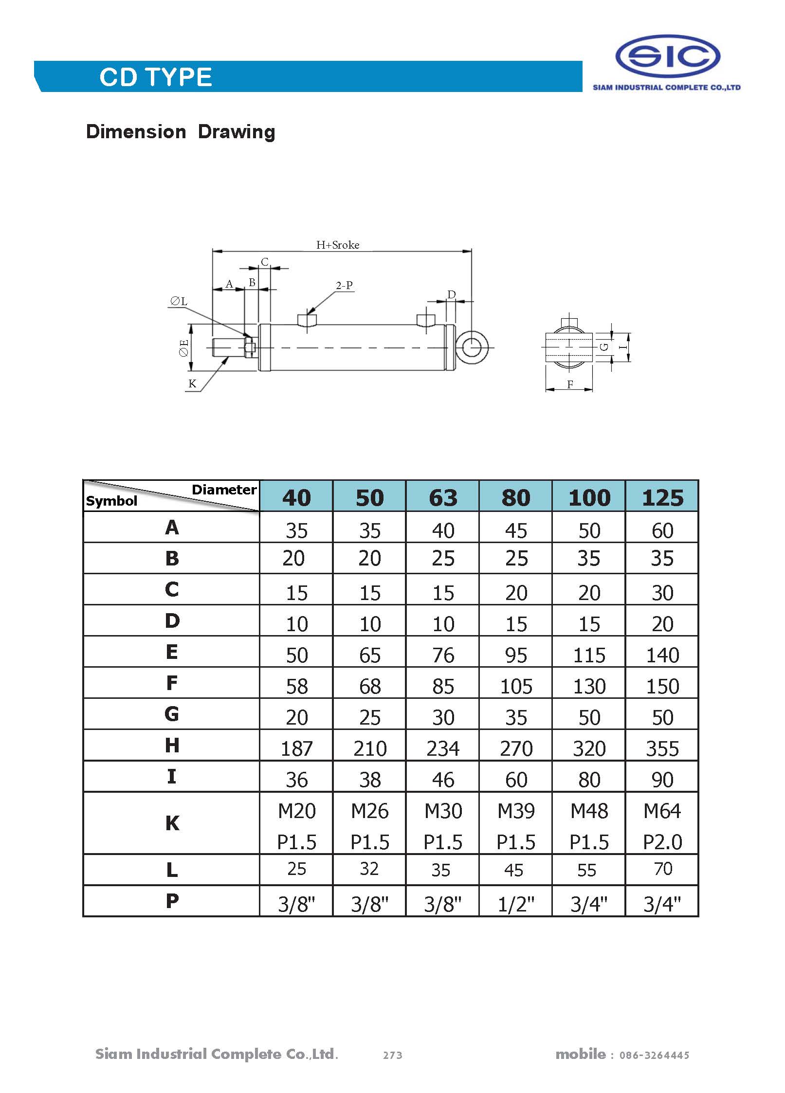 กระบอกไฮดรอลิค Hydraulic cylinder แบบกลมเชื่อม "HC5" Series