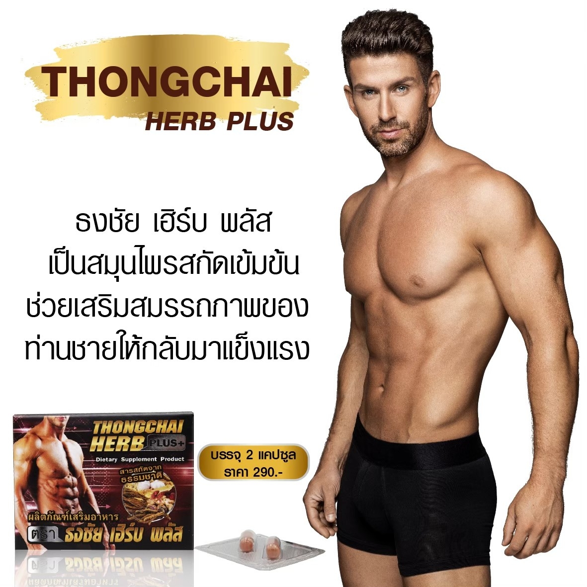 ธงชัย เฮิร์บพลัส(Tongchai Herb Plus) 2 เม็ด