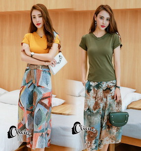 เสื้อยืดพร้อมกางเกงชีฟอง