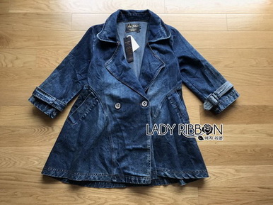 Feminine Lady Ribbon Denim Blazer