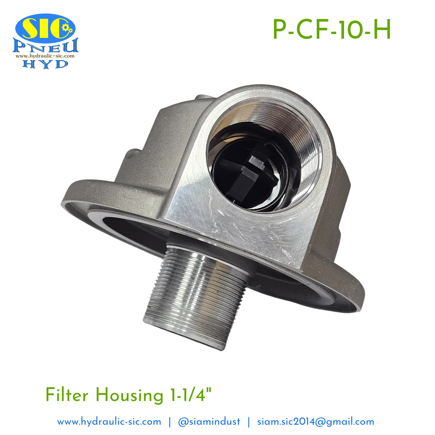 P-CF-10 : POKE Spin On Filter 1-1/4" ไส้กรองไฮดรอลิค 10 Micron กรองขากลับ กรองละเอียด กรองกระป๋อง