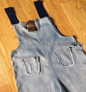 Chic Denim Overall Jumpsuit Lady Ribbon เอี๊ยมจัมป์สูท