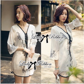 Chiffon Dress เดรสปักลาย