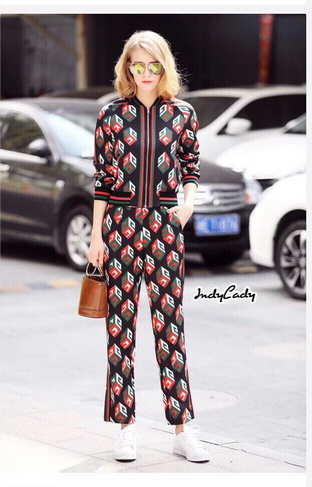เสื้อ Jacket แขนยาวซิปหน้ามาคู่กับกางเกงขายาว