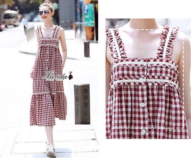 เดรสสายเดี่ยวเส้นใหญ่ งานผ้า cotton