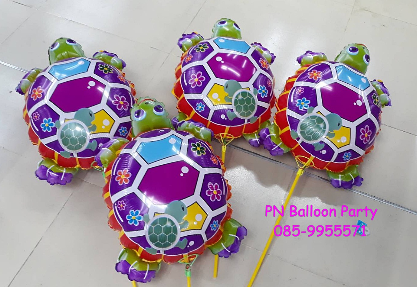 ลูกโป่งเต่า ฟรีก้านลูกโป่ง Turtle balloons
