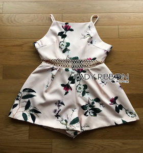 Lady Ribbon Blossom Printed Playsuit