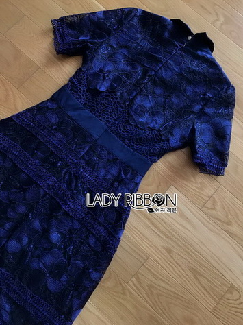 Lady Linda Preppy Chic Collared Lace Dress