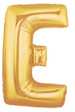 ลูกโป่งตัวอักษร E ขนาด 40 นิ้ว สีทอง Alphabet Letter Foil Balloon Gold Color