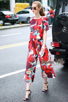 Lady Ribbon Online เสื้อผ้าออนไลน์ขายส่ง เสื้อผ้า Normal Ally🎉Normal Ally Present D&G Apple (apple) Summer casual set🎉 (เสื้อ + กางเกง)