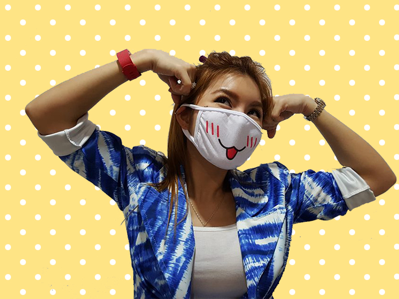 หน้ากากกันฝุ่น ผ้าปิดปาก น่ารัก ลายการ์ตูน emoji emoticon ขนาด 20 x 11 cm