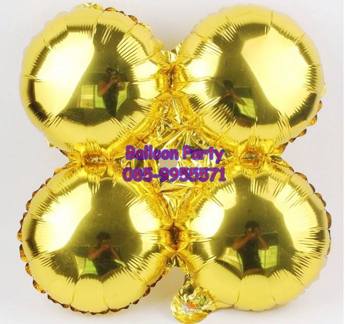 ลูกโป่งดอกไม้สีทอง ใส่ช่อลูกโป่งและทำซุ้มลูกโป่งได้ Gold Flower Foil Balloon