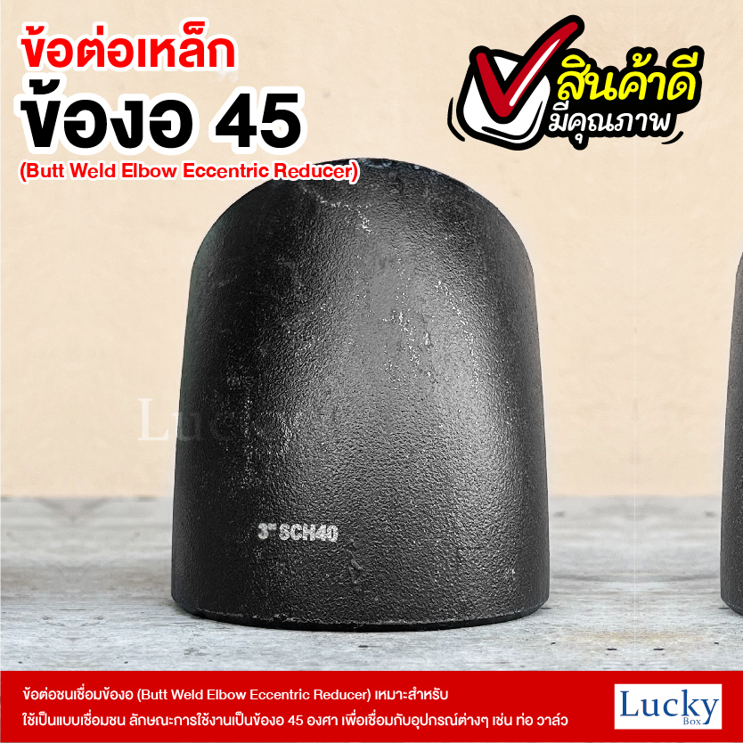 ข้อต่อเหล็ก ข้องอ 45 องศา ขนาด 3 นิ้ว (Butt Weld Elbow Eccentric Reducer)