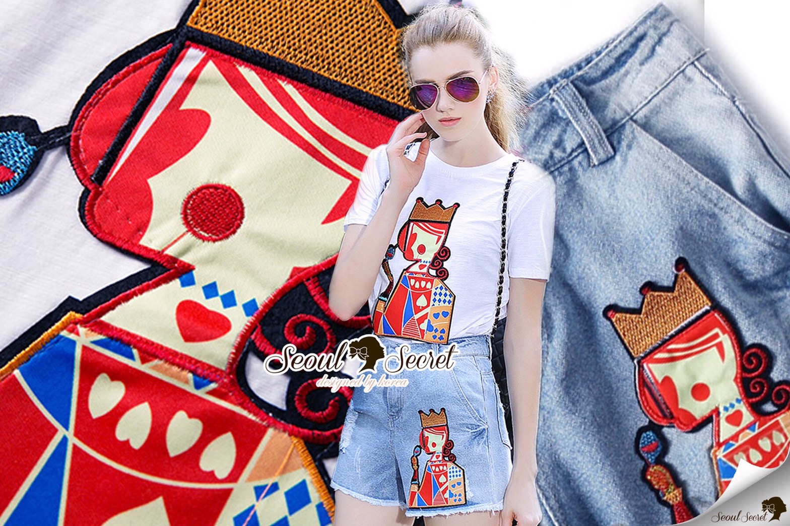 Lady Ribbon Online เสื้อผ้าออนไลน์ ขายส่ง SS16200616 Seoul Secret Say's .... Queen Heart Eyptty Chic Set
