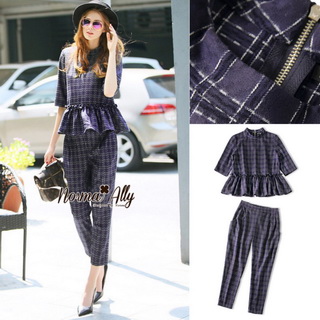NA07290816 🎉Normal Ally Present autumn collection casual shirt and pant set🎉 (เสื้อ+กางเกง, มีซับใน)