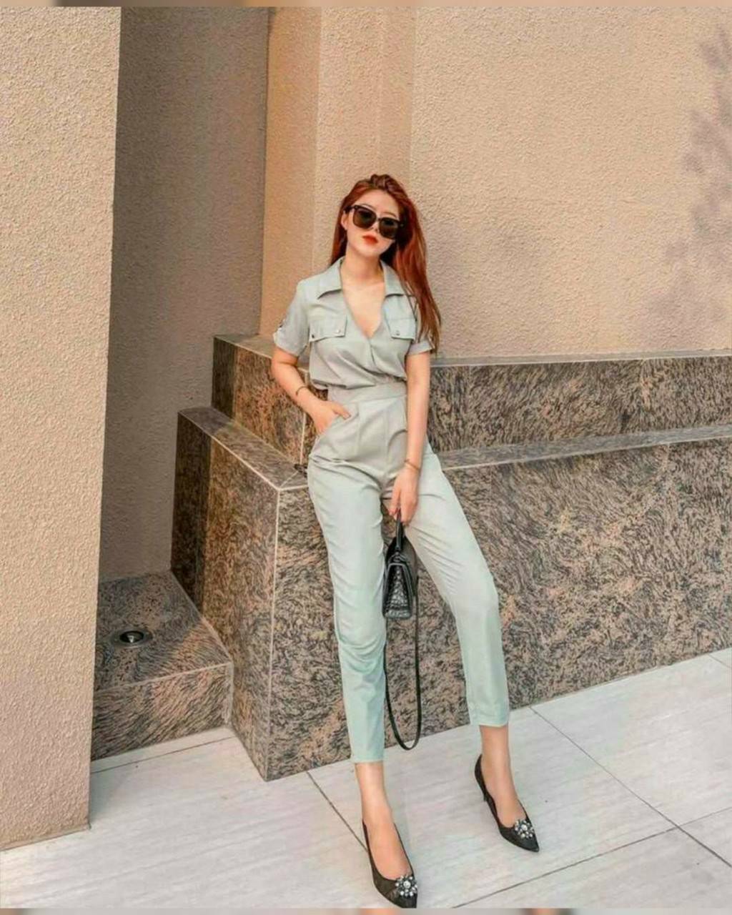 เสื้อคอปกกางเกงมีกระเป๋าข้าง