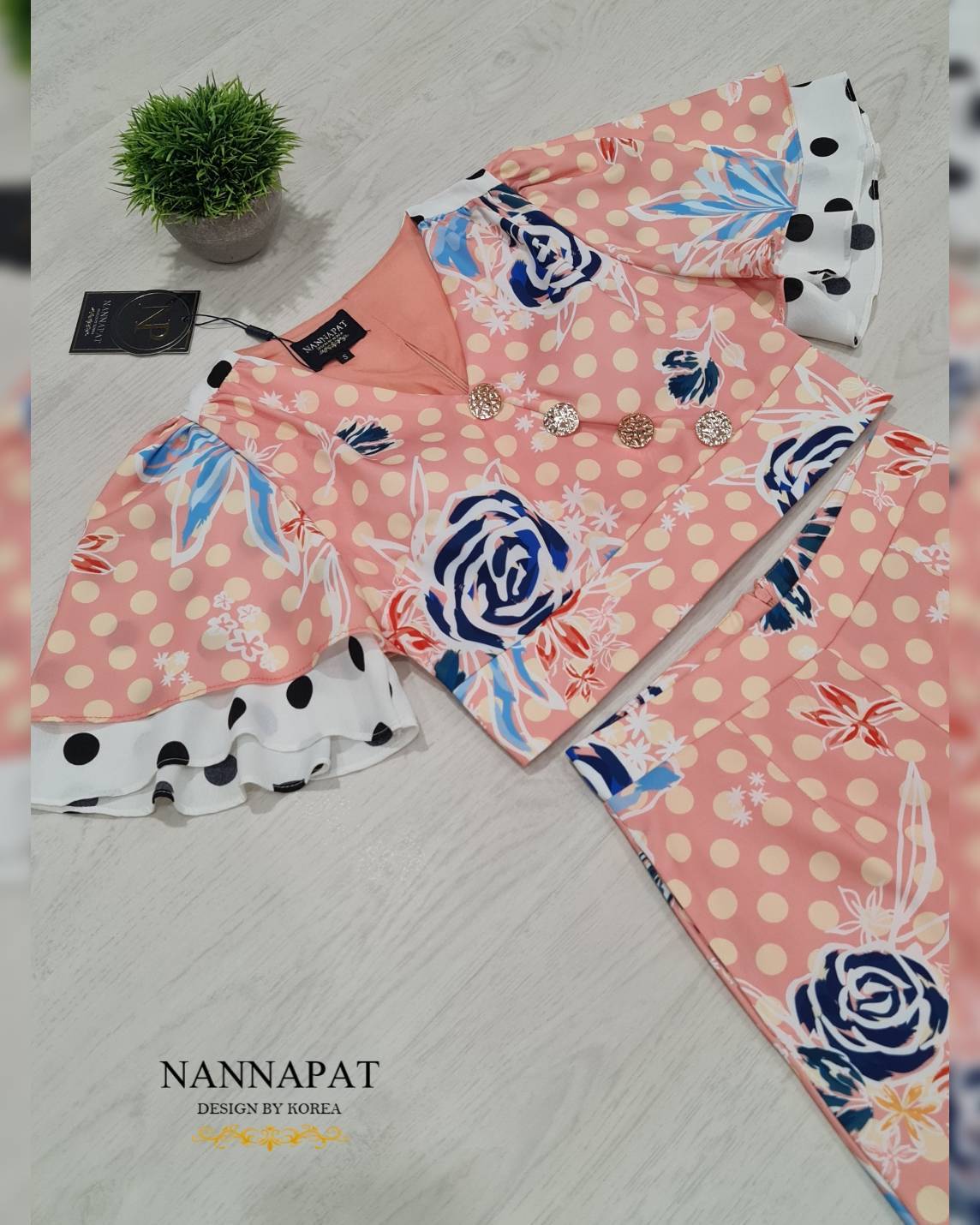 เสื้อซิปหลัง ระบายแขนสองชั้น