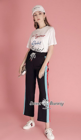 ชุดเซ็ทวอล์มเสื้อยืดทรงคอกลมแขนสั้น