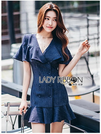 Maria Double-Breasted Dress Lady Ribbon