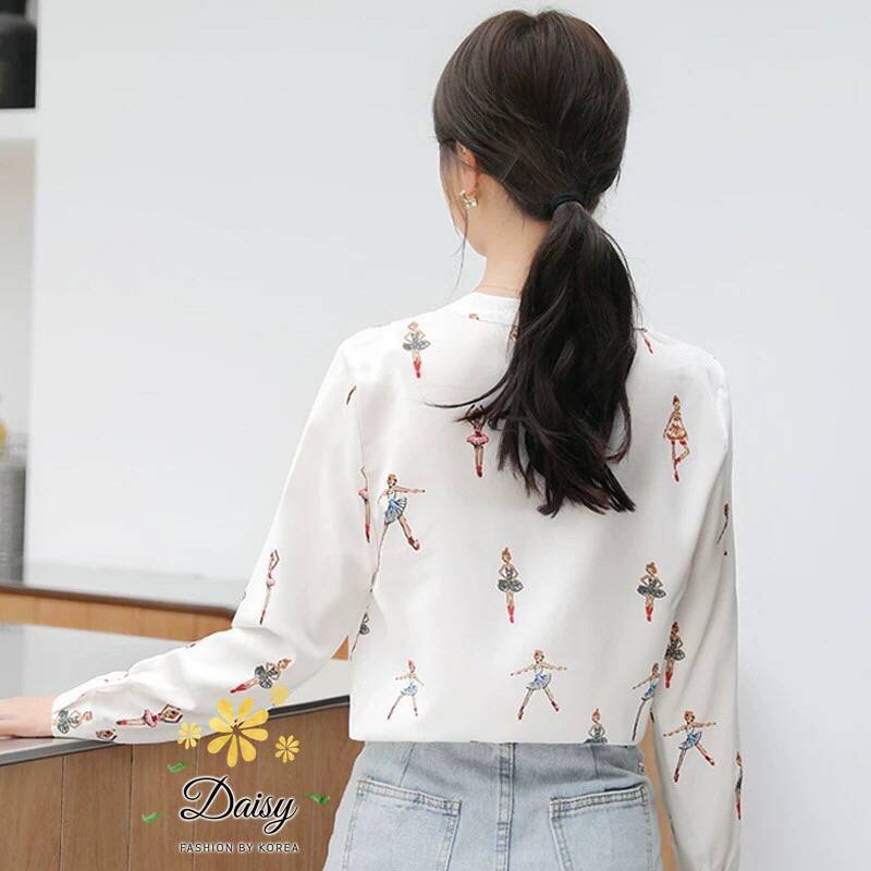 เสื้อแขนยาวคอจีน ผ้าชีฟอง