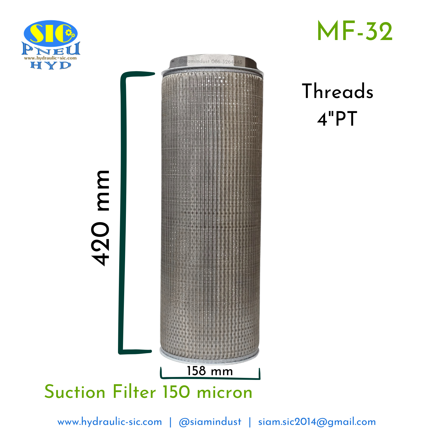 MF-20,MF-24,MF-32 กรองไฮดรอลิค กรองขาดูด Suction Filter : POKE
