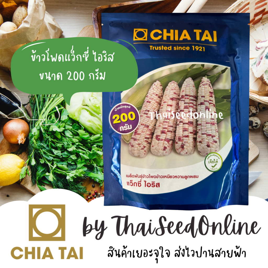 Chia Tai(เจียไต๋) CTCOM ซอง200กรัม เมล็ดพันธุ์ ใหม่‼️🔥 เมล็ดพันธุ์ ข้าวโพดข้าวเหนียว แว็กซี่ไอริส 200 กรัม ตราเจียไต๋ Waxy Iris