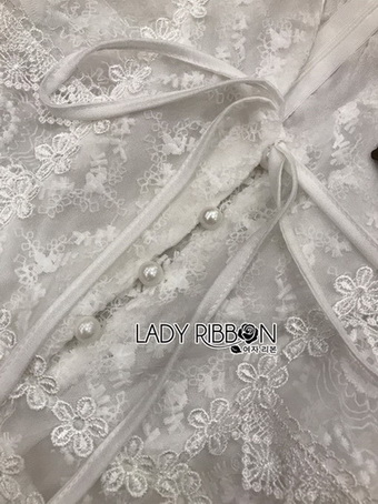 Lady Ashley Pure Royal Lace-Down White Lace Dress