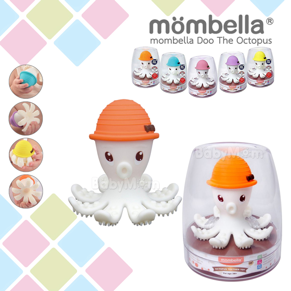 ยางกัด Mombella The Doo Octopus Teether 3in1 ยางกัดปลาหมึก จับง่ายถนัดมือ มีปุ่มนวดเหงือก ยางกัดยอดฮิตในประเทศอังกฤษ Orange