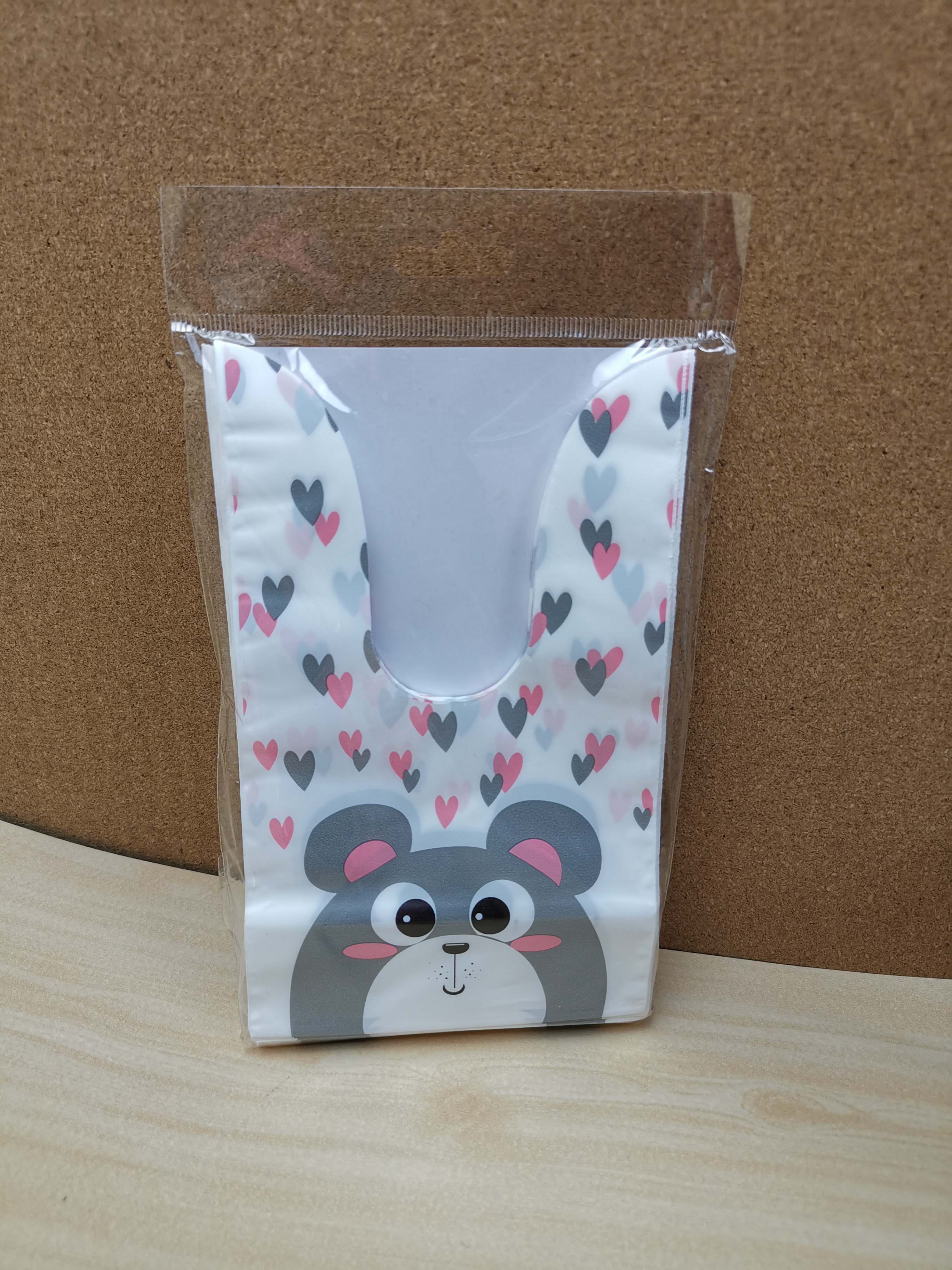 ✅🇹🇭 3/3 ถุงหูกระต่ายเล็ก 9.5cm. 48-50ใบ/แพ็ค ถุงพลาสติกพิมพ์ลาย j12 เจริญ12