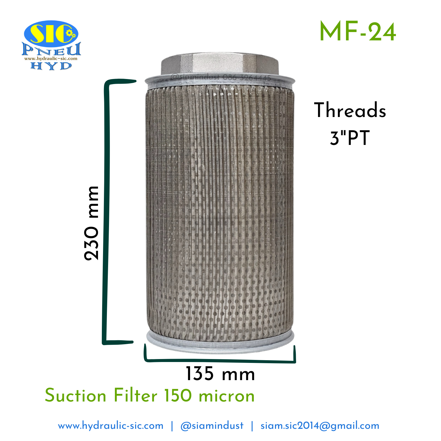 MF-20,MF-24,MF-32 กรองไฮดรอลิค กรองขาดูด Suction Filter : POKE