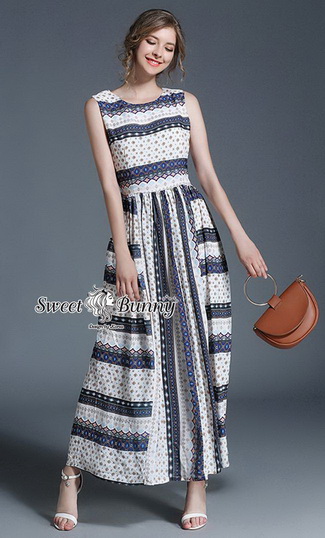 Maxi ผ้าเนื้อดีผ้าสลับลายขวาง