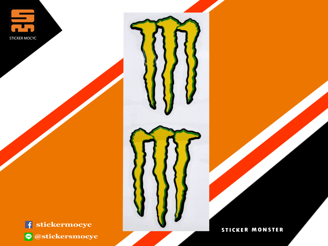 สติ๊กเกอร์ Monster สติ๊กเกอร์ Logo Monster 1 ชิ้น ขนาด 5 x 3.5 ซม.