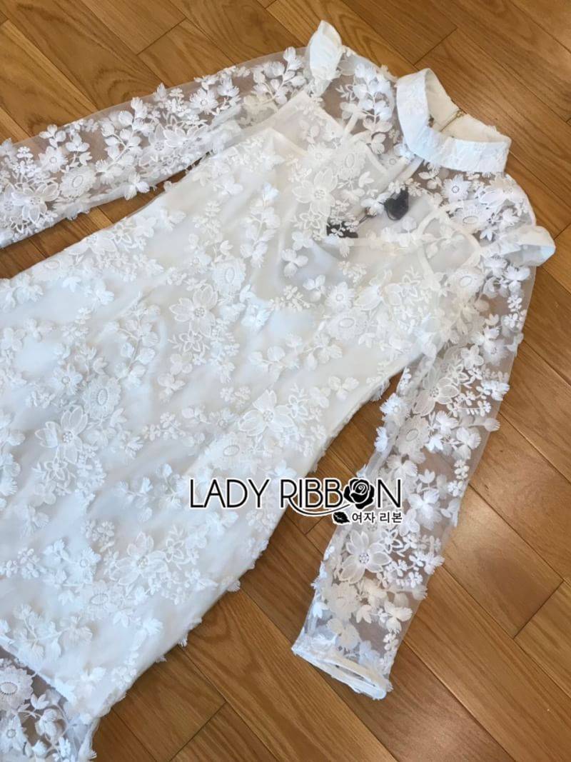 White Lace Dress เดรสยาวผ้าลูกไม้สีขาวบริสุทธิ์
