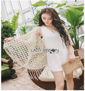 Fringed Lace Tunic Lady Ribbon เสื้อคลุม