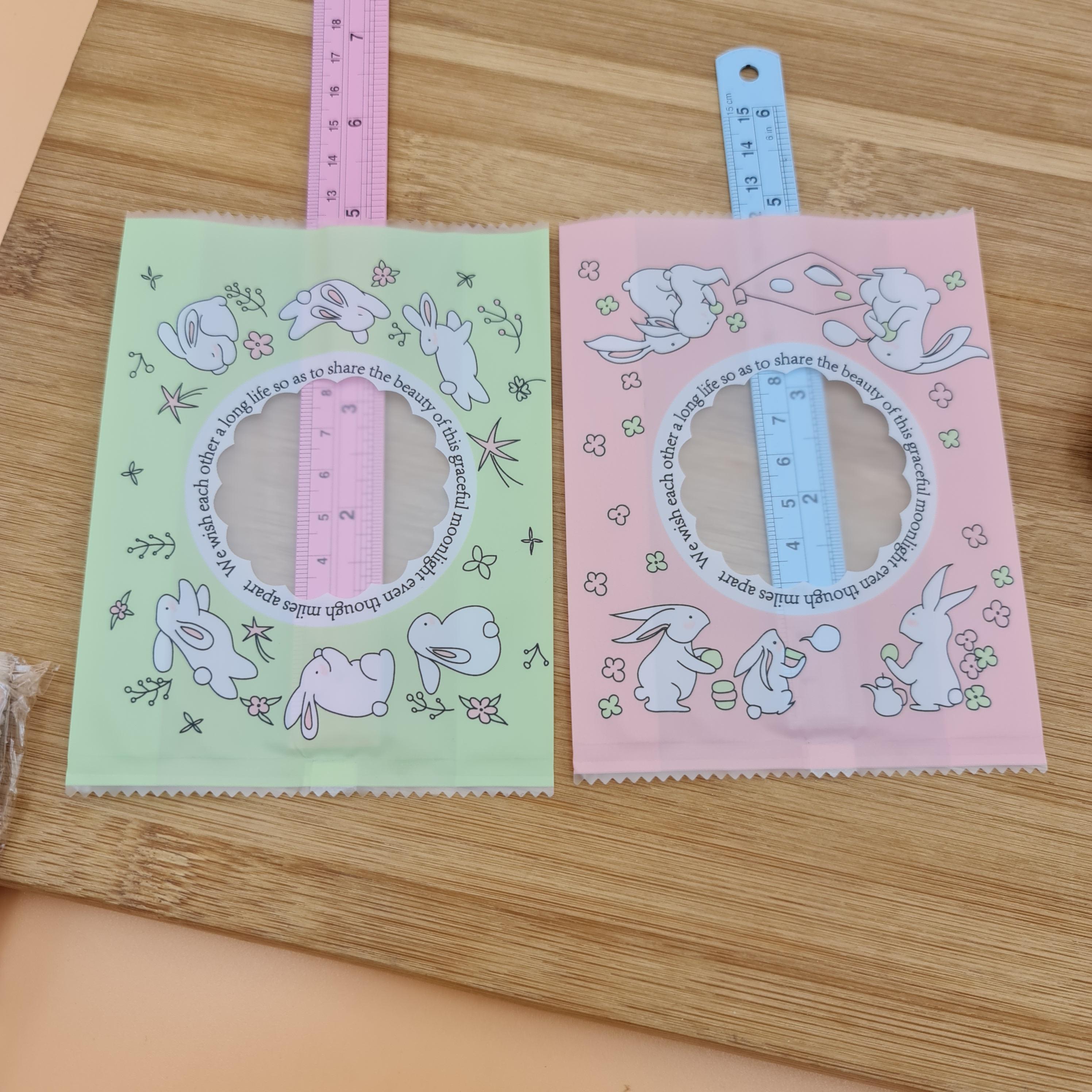 ✅🇹🇭 ถุงซีล 10×13.5cm. จำนวน95-100ใบ ลายกระต่าย2สี ซองซีล พลาสติก แพ็คเกจ เบเกอรี่ j12