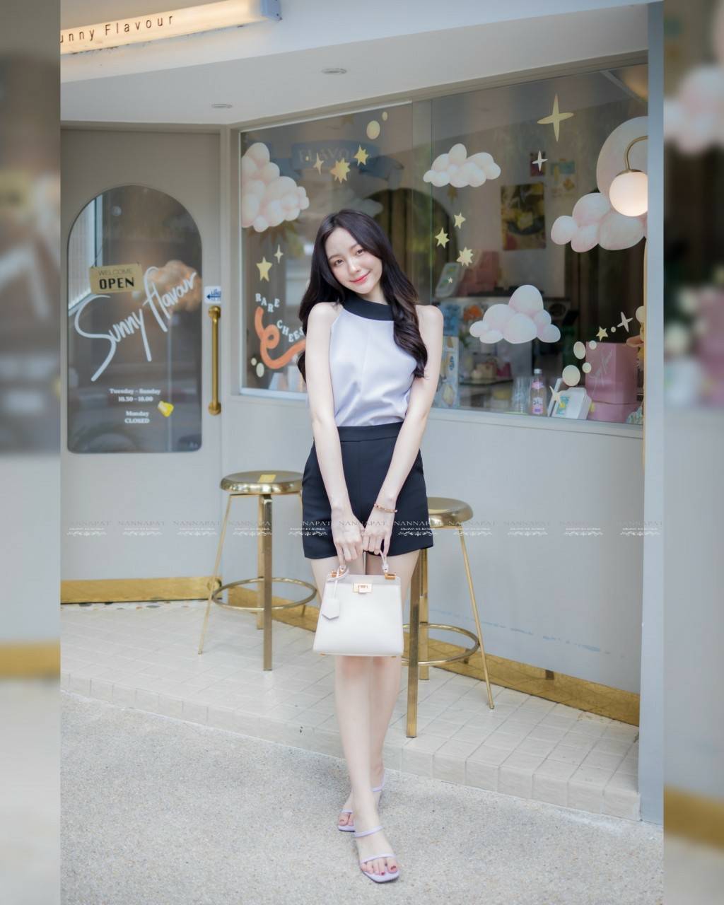 เดรสกระดุมคอแบบสวม