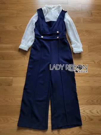 White Blouse with Jumpsuit Set