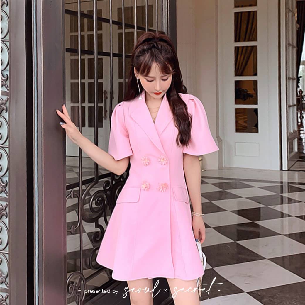 เดรสคอปกเชิ๊ททรงคอบัว