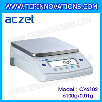 เครื่องชั่ง aczet CY6102 precision balance 6100gx0.01g เครื่องชั่งทศนิยม 2 ตำแหน่ง เครื่องชั่งละเอียดสูง6100g เครื่องชั่งน้ำหนัก6100g พิกัด 6100g ค่าละเอียด 0.01g เครื่องชั่งยี่ห้อ Aczet รุ่น CY6102