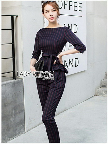 Lady Anne Smart Casual Striped Crepe