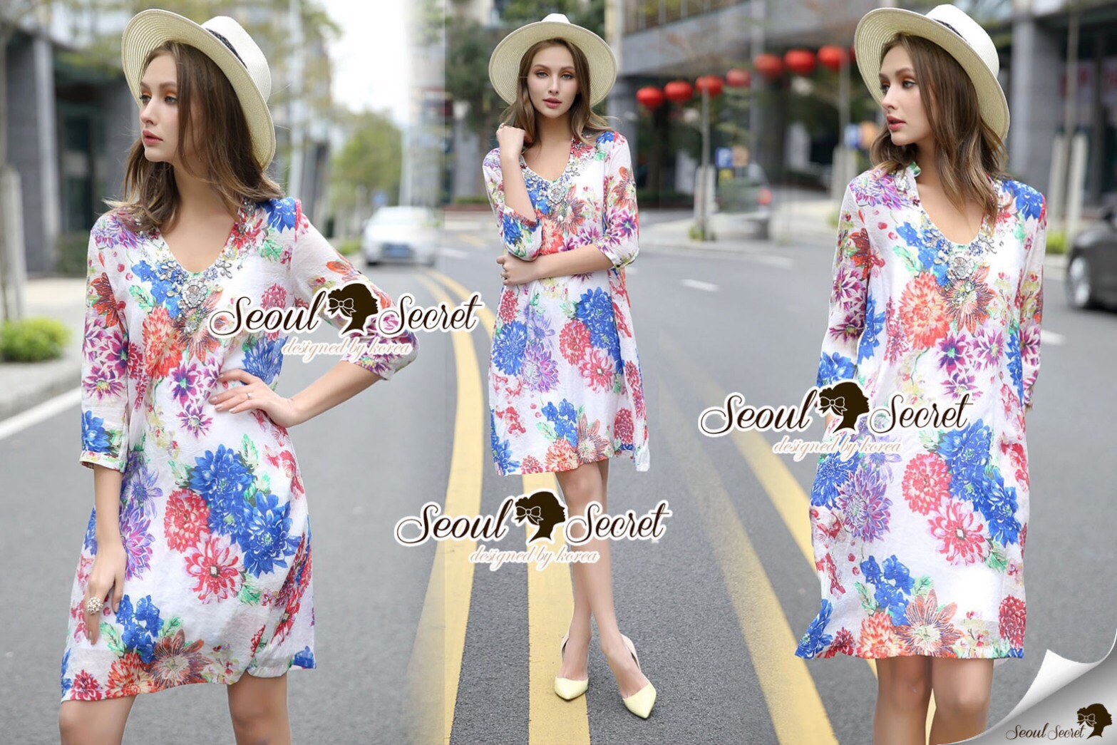 Lady Ribbon Online SS16020616 Seoul Secret Say's... Flora Summer Bohe Style Glittering Furnshly