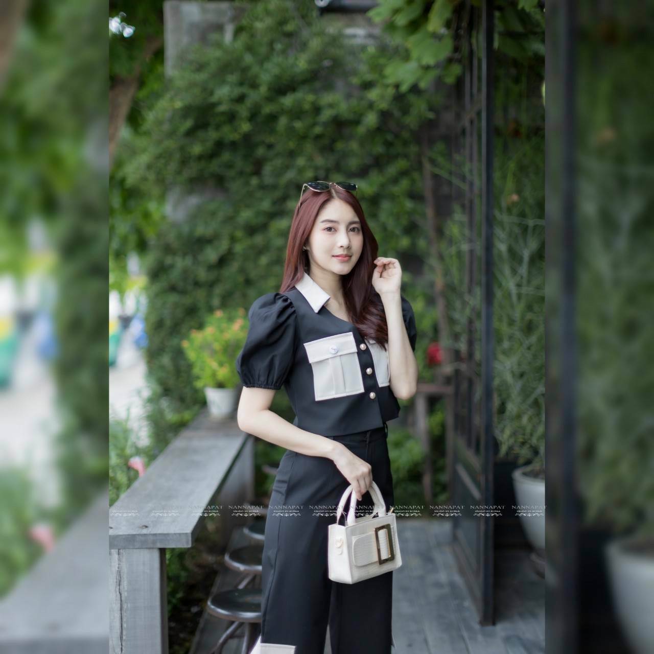 เสื้อคอปกกระดุมหน้าแขนตุ๊กตา