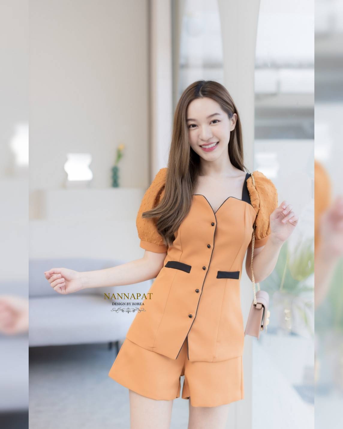 เสื้อกระดุมหหน้า แขนแต่ง