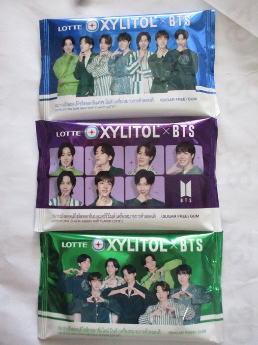 BTS kpop lotte xylitol jung kook korea celebrity photos 3 colors chewing gum sugar free