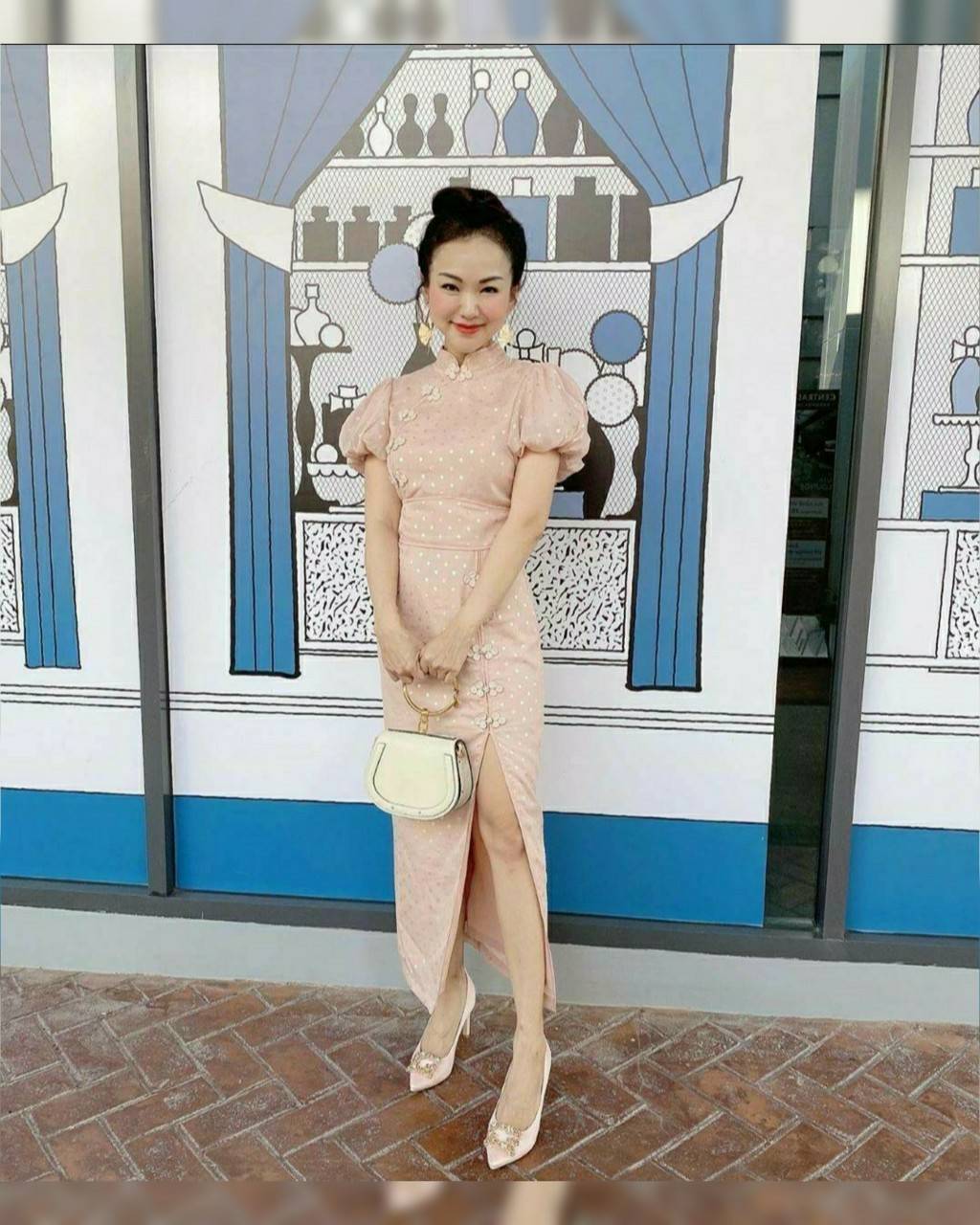 เดรสกีเพ้าซิปหลังแขนตุ๊กตาน่ารัก